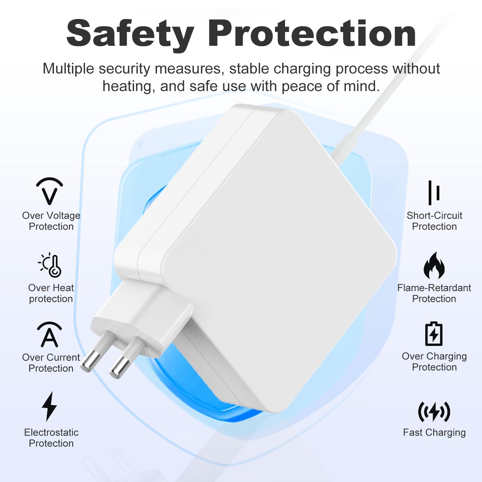 Sostituzione Caricatore Mac Book Air, 60W L-Tip Caricabatterie, Portatile Adattatore di Alimentazione per MacBook Pro 17/15/13 pollici, Metà 2006-2012 Modelli A1344 A1342 A1330 A1278 A1184 A1181 A1172