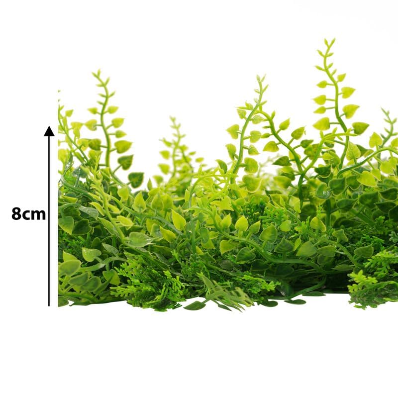 Image of Artificial Wall Grass for Home Decoration (1 Pcs) I Grass Mat for Wall I Vertical Garden Artificial Plants (Green Leaves Design, 50cm X 50cm X 5cm, Plastic, Pack of 1)