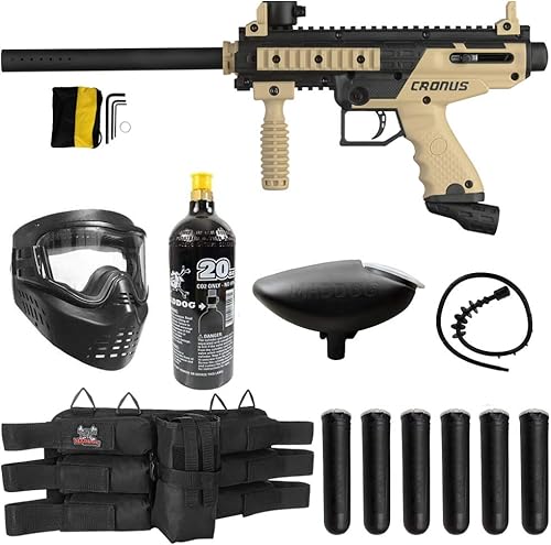 Maddog Tippmann Cronus Basic Titanium Paintball - Paquete de iniciación para pistola de paintball