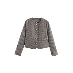 Womens Grey High Rise Knee-Length Solid Cotton Skirt and Jacket Two-Piece Set for Women All Ages