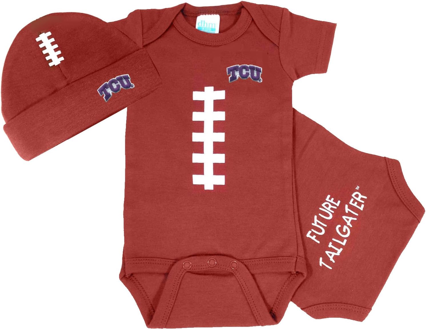 TCU Horned Frogs Baby Football Onesie and Football Hat Set