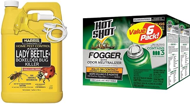 HARRIS Asian Lady Beetle, Japanese Beetle, and Box Elder Killer, Liquid Spray, Kills Roaches, Ants, Spiders & Fleas, Controls Heavy Infestations, 3 Count, 2 Ounce Pack of 2