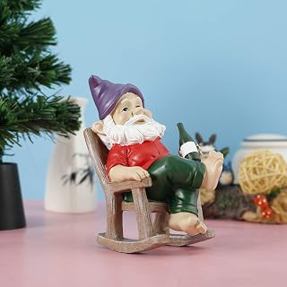 AB1 Gnome Garden Statue Waterproof Resin Gnome Miniatures Christmas Decor Gnome Micro Landscape Sculptures DIY Crafts Ornaments for Outdoor Patio Lawn Yard Decor AB1(one)