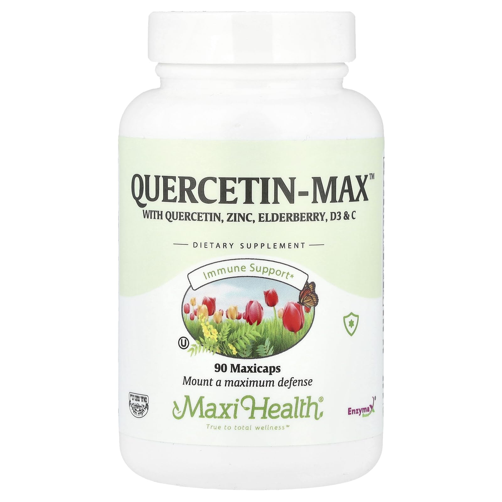 Maxi Health® Quercetin with Zinc, 500mg + Vitamin C (90 Capsules) 90 Count (Pack of 1)