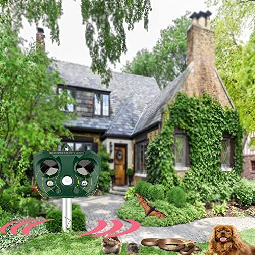 SUMHEN Cat Repellent, Solar Powered Ultrasonic Repeller, Waterproof Ultrasonic Animal Repellent for Gardens, Birds Rat Scarer for Farm ,Camping