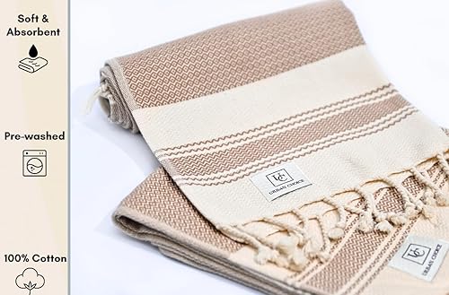 Vista 17 de Juego de 2 toallas de mano turcas con lazo para colgar (18 x 38 pulgadas), prelavadas, toallas de mano decorativas multiusos para baño, manos