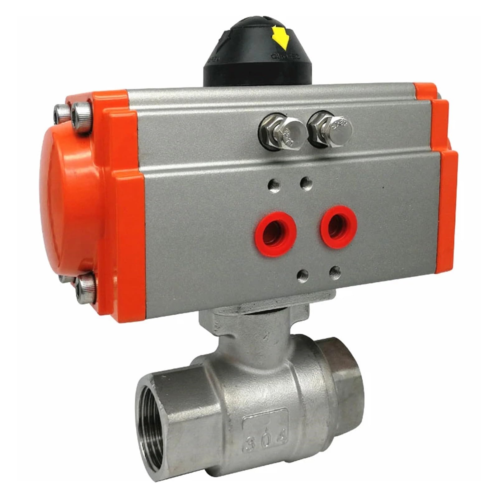 SWEWDSQG 3" DN80 BSP Stainless Steel 304 Two-Piece Type Pneumatic Ball Valve Double Acting PTFE Seal Water Air Oil