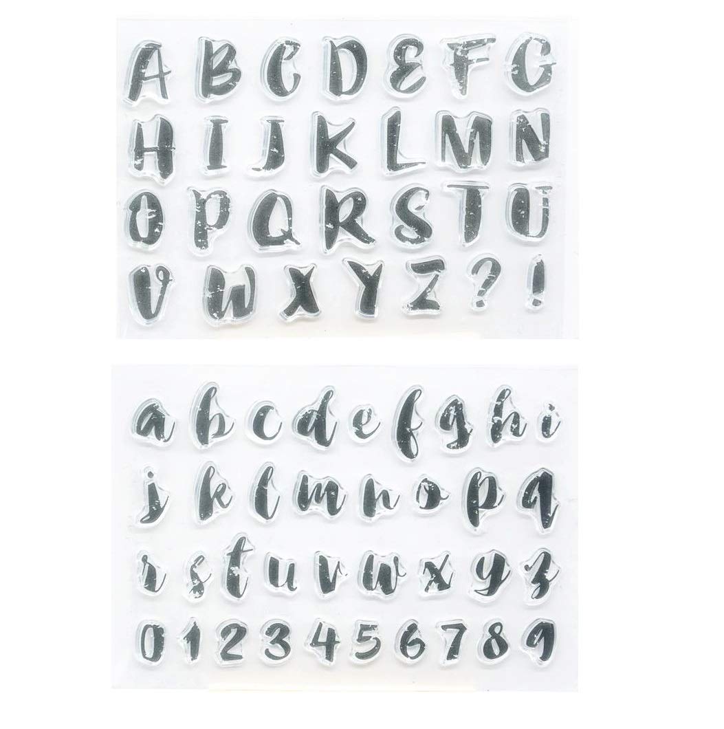 Welcome to Joyful Home 2pcs/Set Art Alphabet Rubber Clear Stamp for Card Making Decoration and Scrapbooking