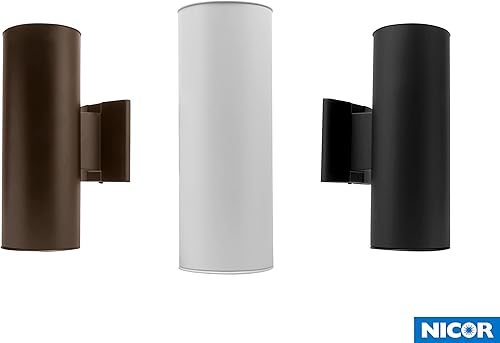 Miniatura 7 de NICOR Lighting Luz cilíndrica de bala cilíndrica arriba y abajo de bronce de 12 pulgadas (50102BA)