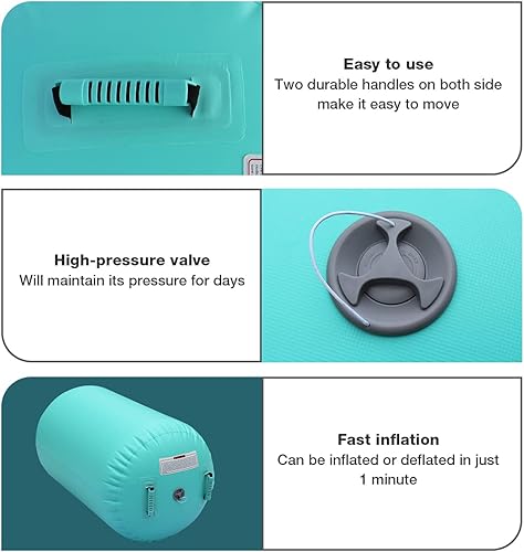 Miniatura 3 de PPXIA Colchoneta inflable para gimnasia con rodillo de aire, equipo de gimnasia con bomba para entrenamiento de yoga, animadoras, uso doméstico