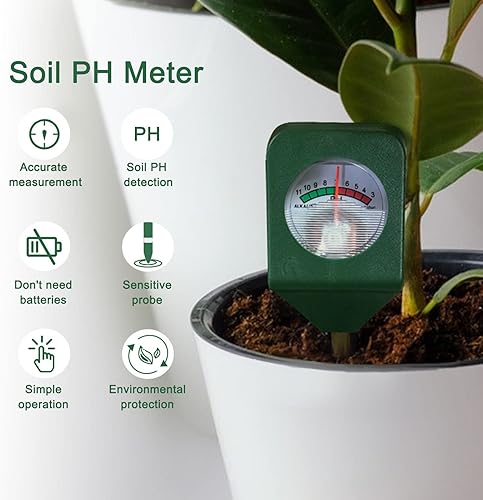 Miniatura 8 de Medidor de suelo, probador de suelo, portátil, de una sola aguja, sonda de alta sensibilidad, sensor de suelo para jardín, césped, granja, plantas,