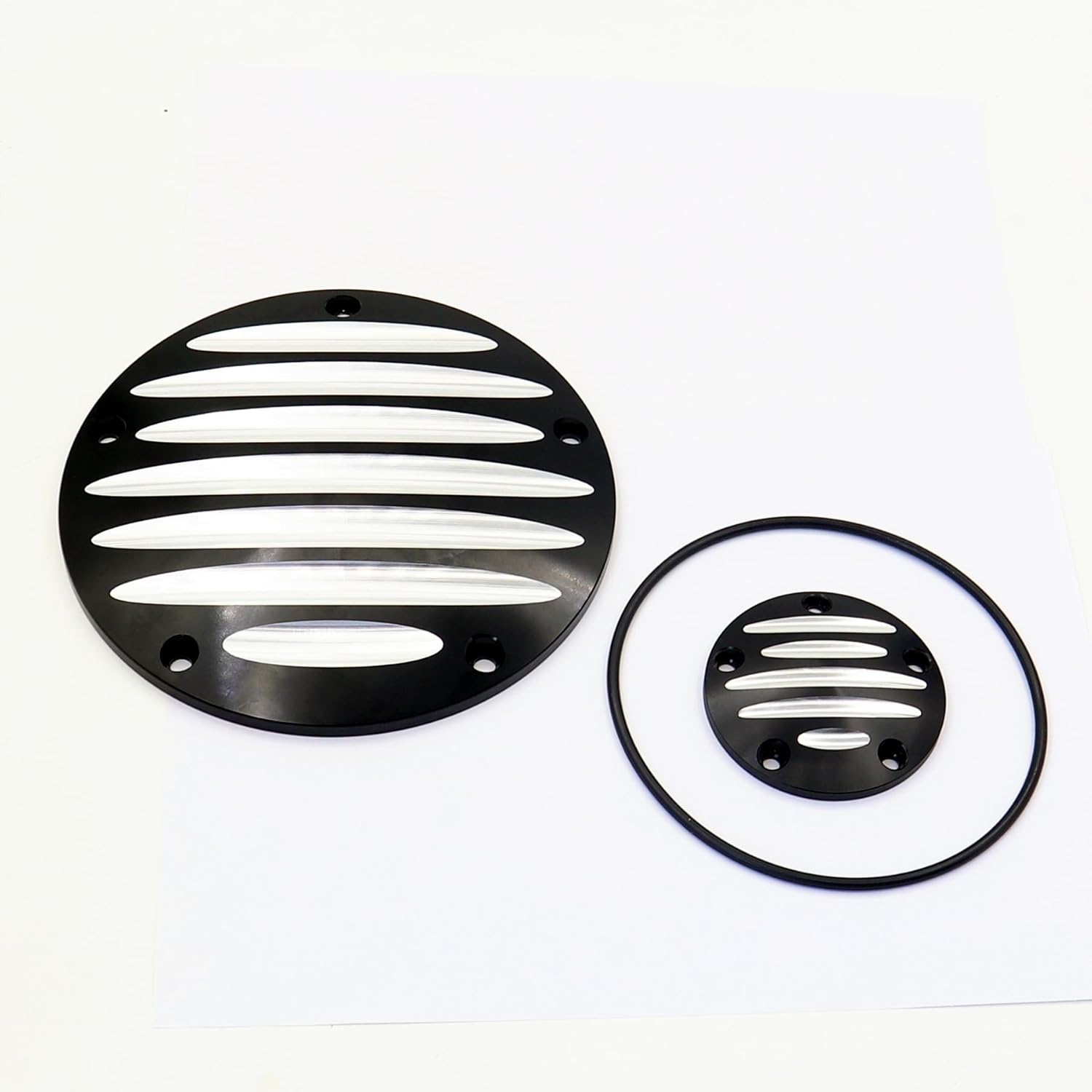 Black Derby Cover and Timer Timing Engine Cover for Harley Road King Dyna Softail Electra Glide 1996-2013 CNC-03