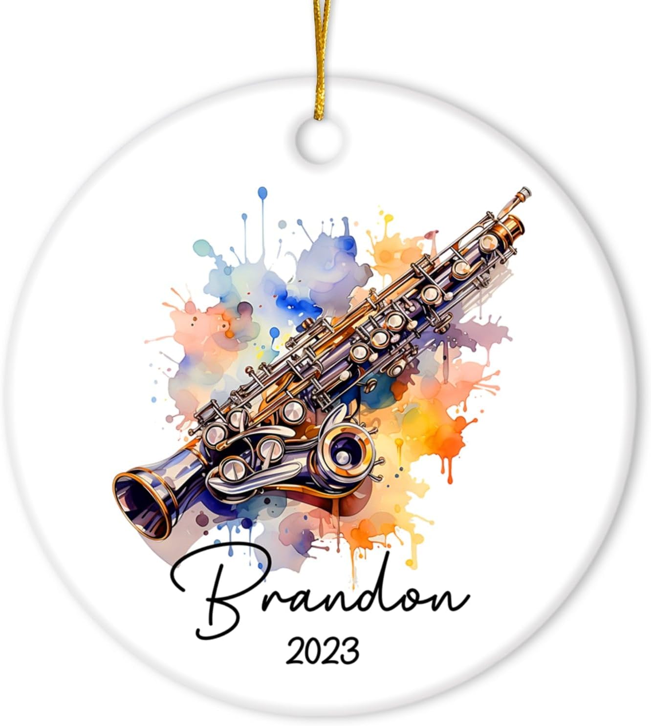 Personalized Flute Christmas Ornament, Flute Instrument