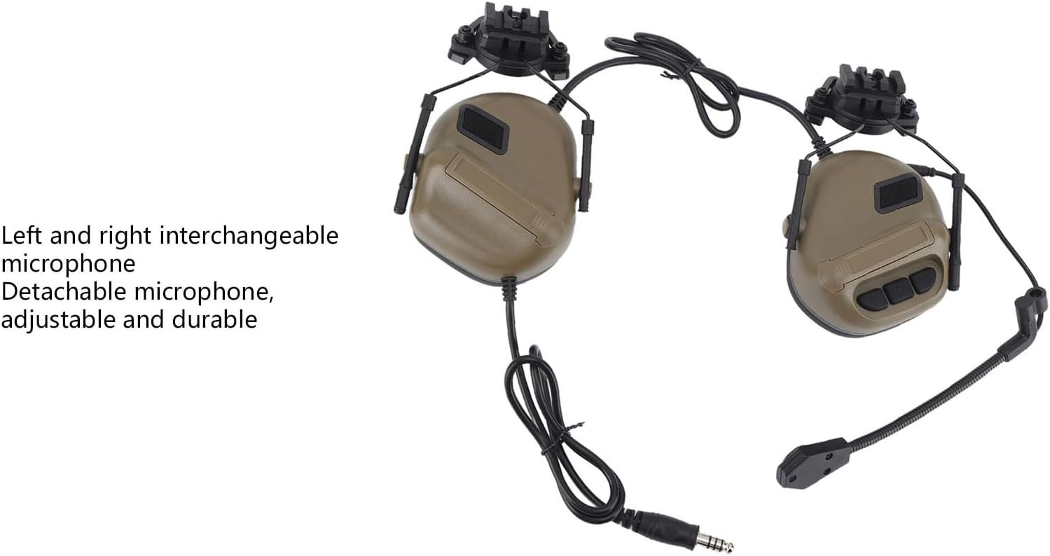 SUNGOOYUE Headset, Hearing Protection Earmuffs with 360 Degree Rotatable Bracket and Adjustable Headband for Sports, 5264cm Head Circumference (Soil Color)