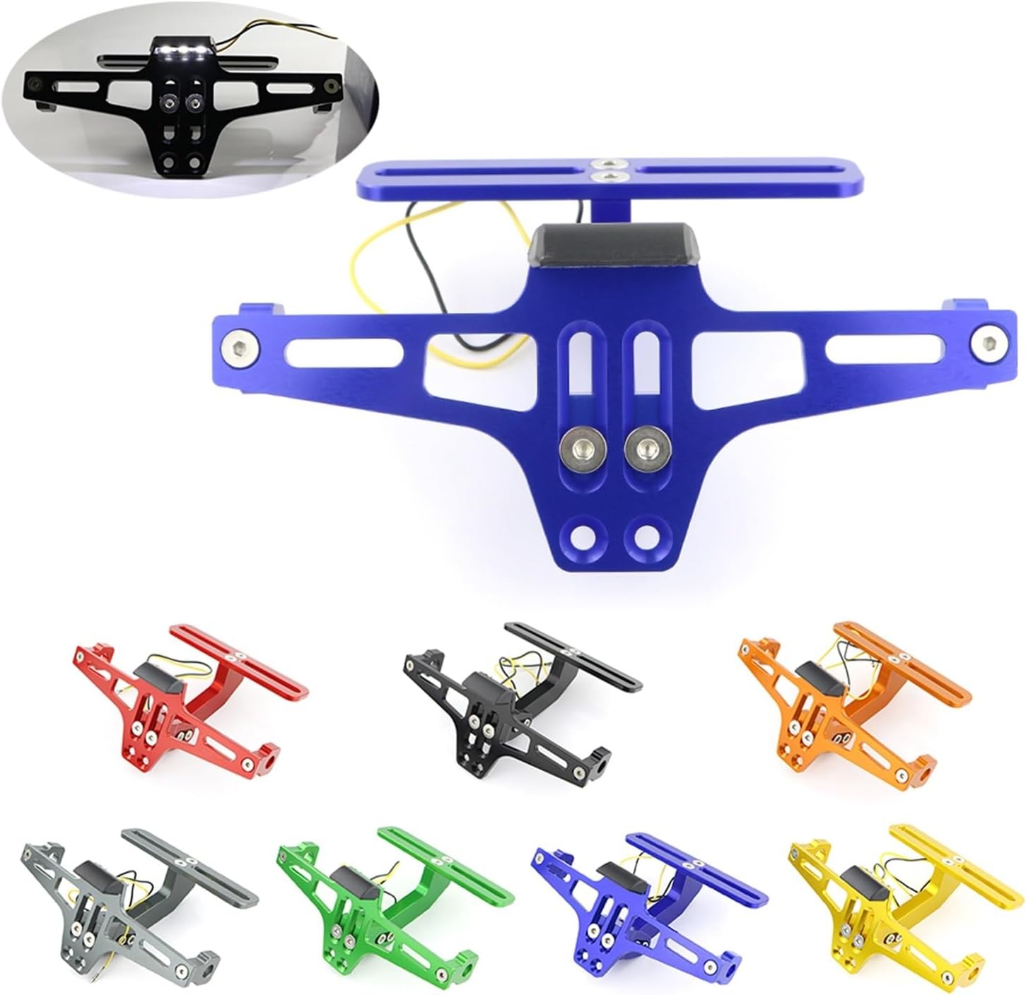 Rear Tail Tidy Fender Eliminator CNC License Plate Frame Holder Compatible with Suzuki GSX1000S Katana GSX-S1000F GSX 250R DR-Z400(Style 2)