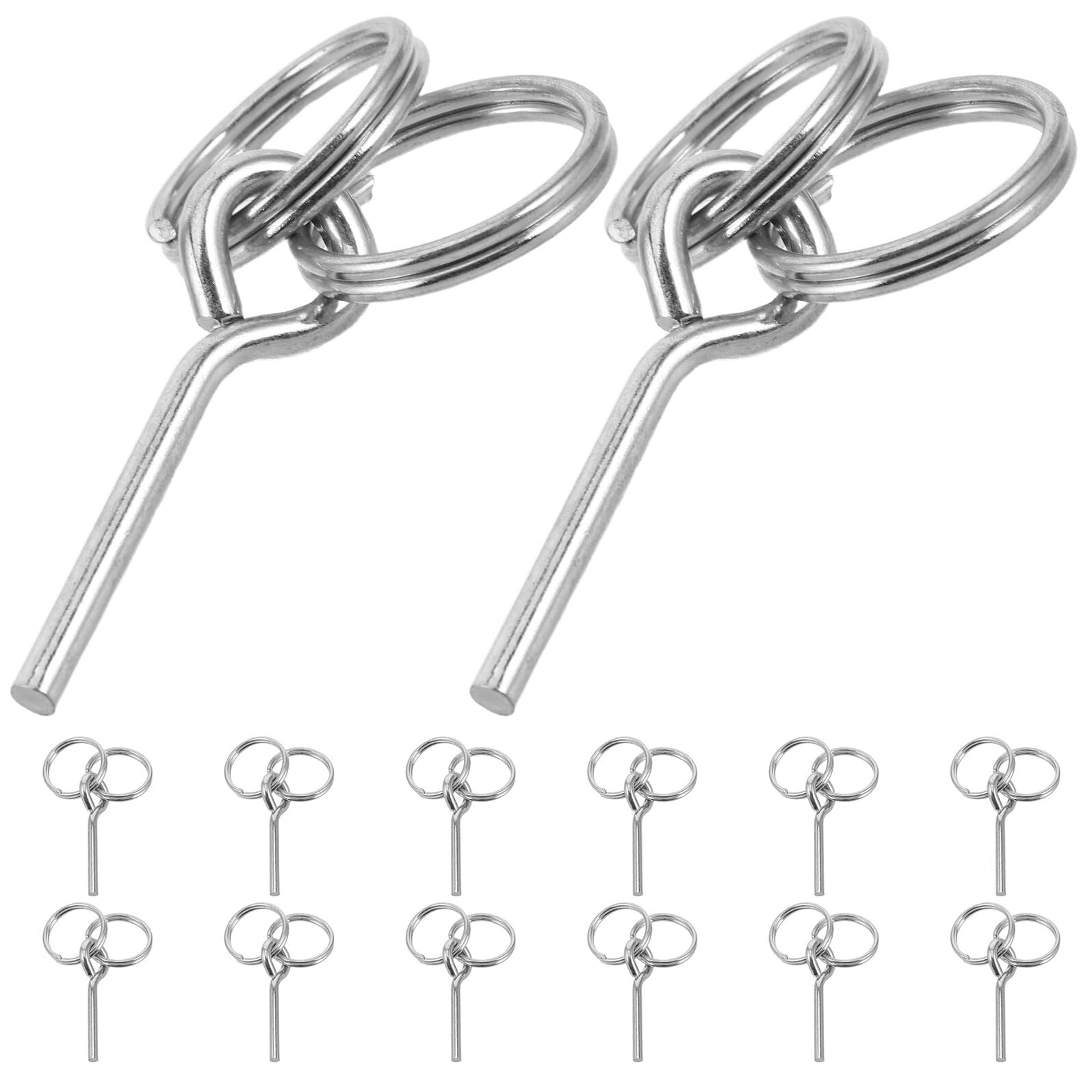 Anillos de hierro para postes de carpa Healeved pasadores dobles de 4x30mm para camping 15 piezas