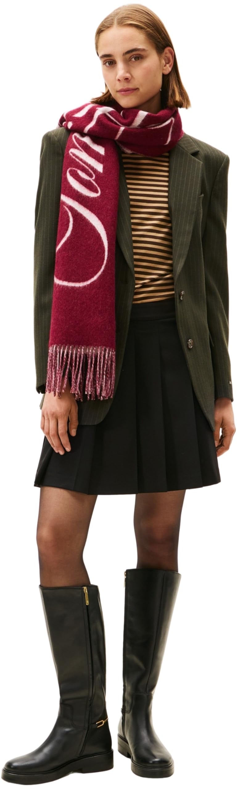Tommy Hilfiger Damen Faltenrock Timeless Wool Pleated Mini-Länge
