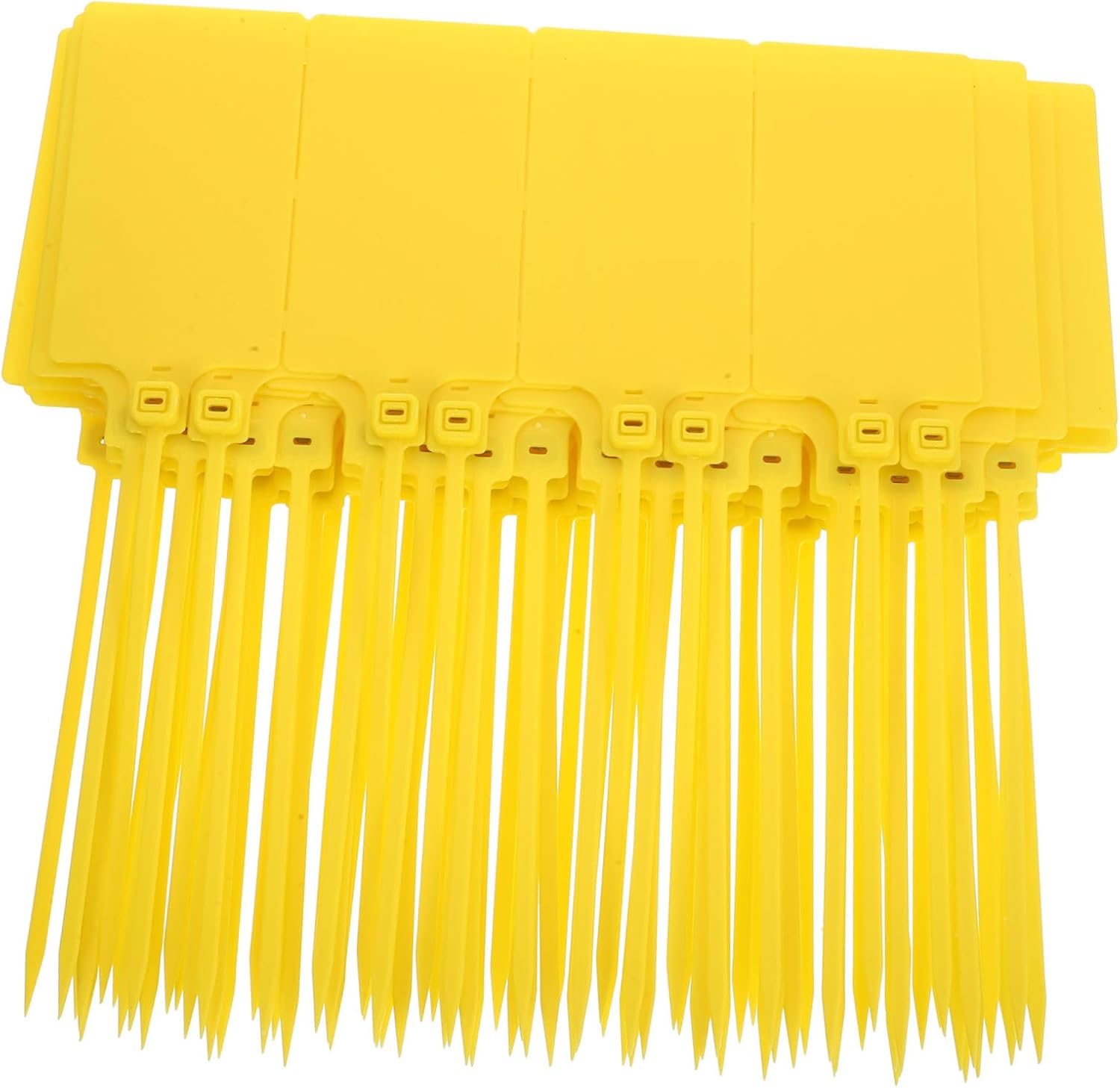 Didiseaon 100pcs Yellow Plastic Shipping Tags with Cable Strings 5.8x100mm Sturdy Labeling Tags for Luggage Industrial Packaging and Shipping Supplies