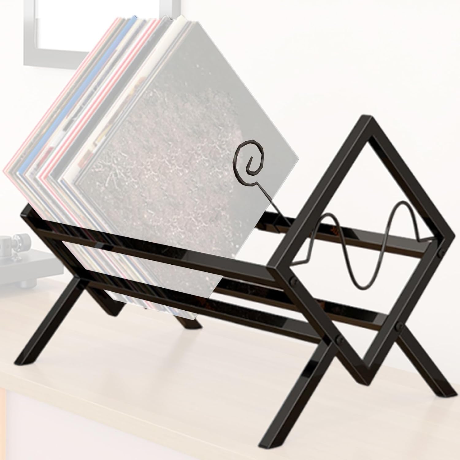 Mjaie Magazine Rack with Slip Base for Living Spaces Book Storage Rack Magazine Holder Carbon Steel Shelf Adjustable