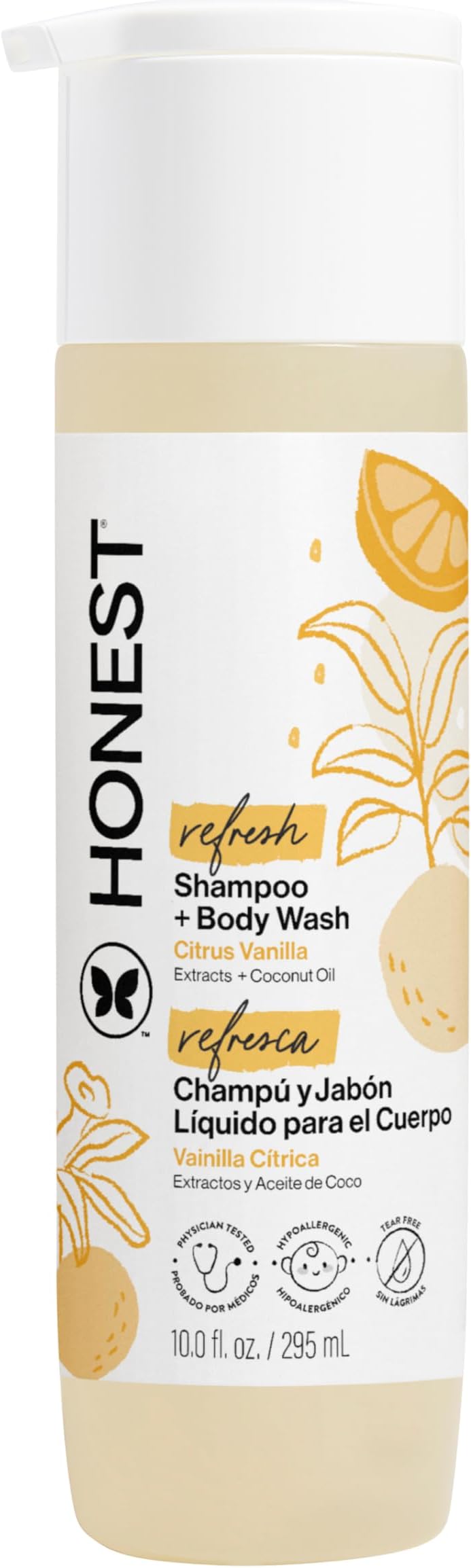 The Honest Company, Refresh Shampoo + Body Wash, Citrus Vanilla, 10 fl oz (295 ml)