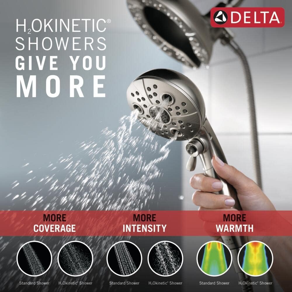 Delta FAUCET 58480-KS-PR-PK Universal Showering Components Combo, Lumicoat Black Stainless, 1.75 GPM Water Flow