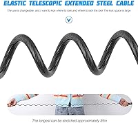 Vista 2 de HZEL Cerradura para casco de motocicleta, cerradura retráctil de cable de bicicleta pequeña con código de combinación de 4 dígitos, accesorios