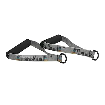 THERABAND Resistance Band Handles, Attachments for Resistance Bands and Tubing, Pair of Foam Grip Pull Handles for Lower and Upper Body Exercises, Pilates, Yoga, Home Workouts without Weights