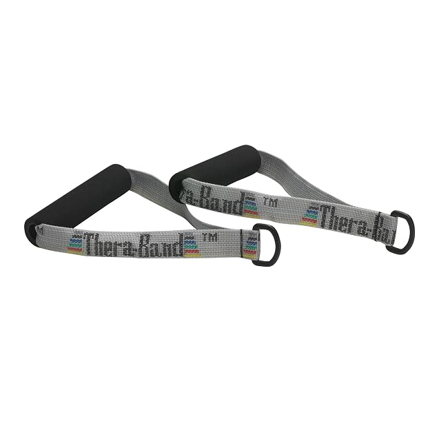 THERABAND Resistance Band Handles Attachments for Resistance Bands and Tubing Pair of Foam Grip Pull Handles for Lower