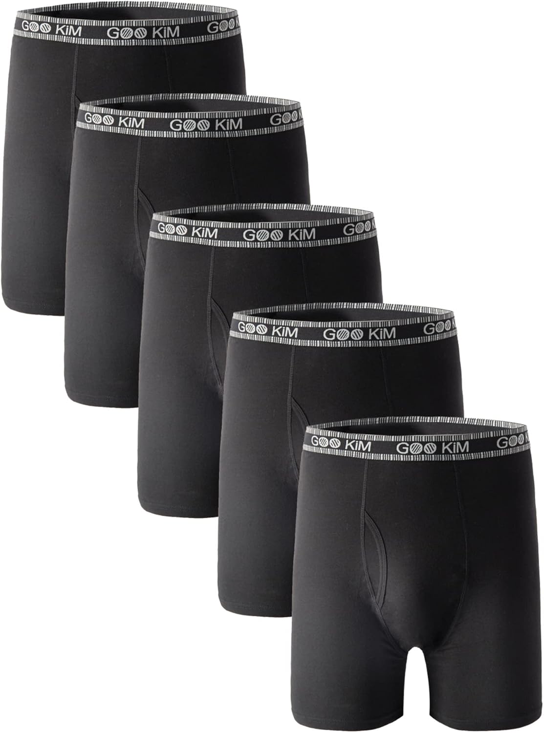 FixtureDisplays® 5PK Men's Soft Cotton Boxer Briefs Fly Front Underwear Size: M. Fit for Waist Size: 27.6". 21811NEW-M-1D