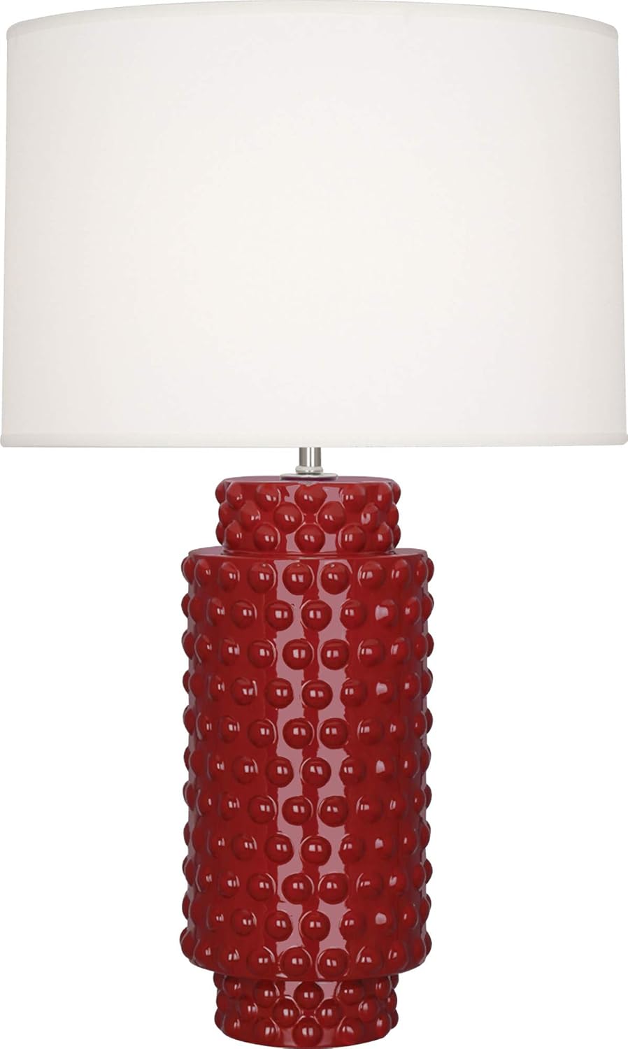 Robert Abbey OX800 Dolly - One Light Table Lamp, Oxblood Glazed Finish with Fondine Fabric Shade