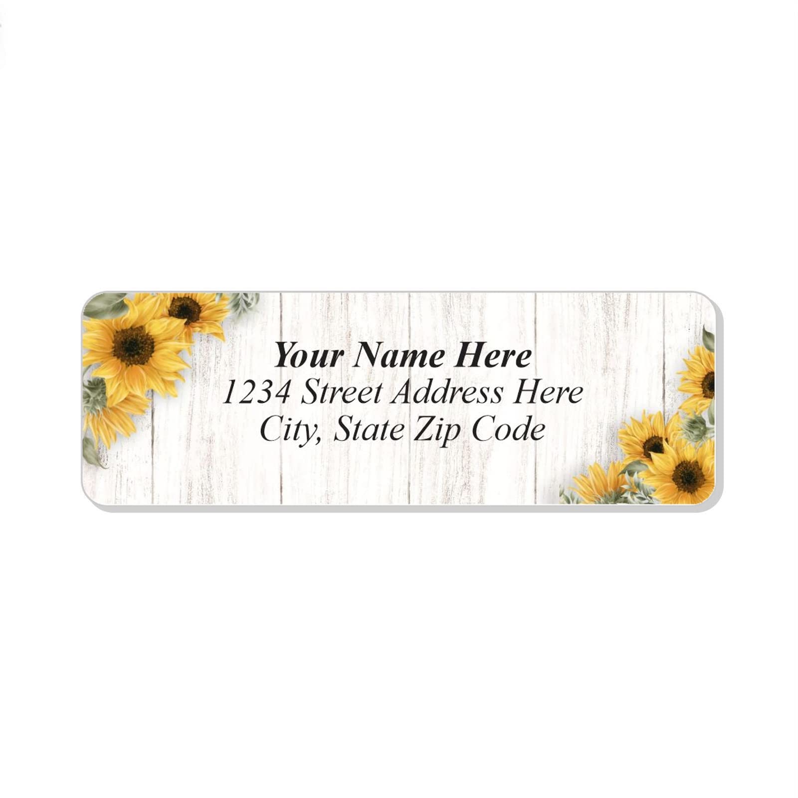 Personalized Return Address Labels Corner Sunflowers - Custom Mailing Labels/Stickers for Envelopes, Easy Peel and Stick, Permanent Flat Sheet