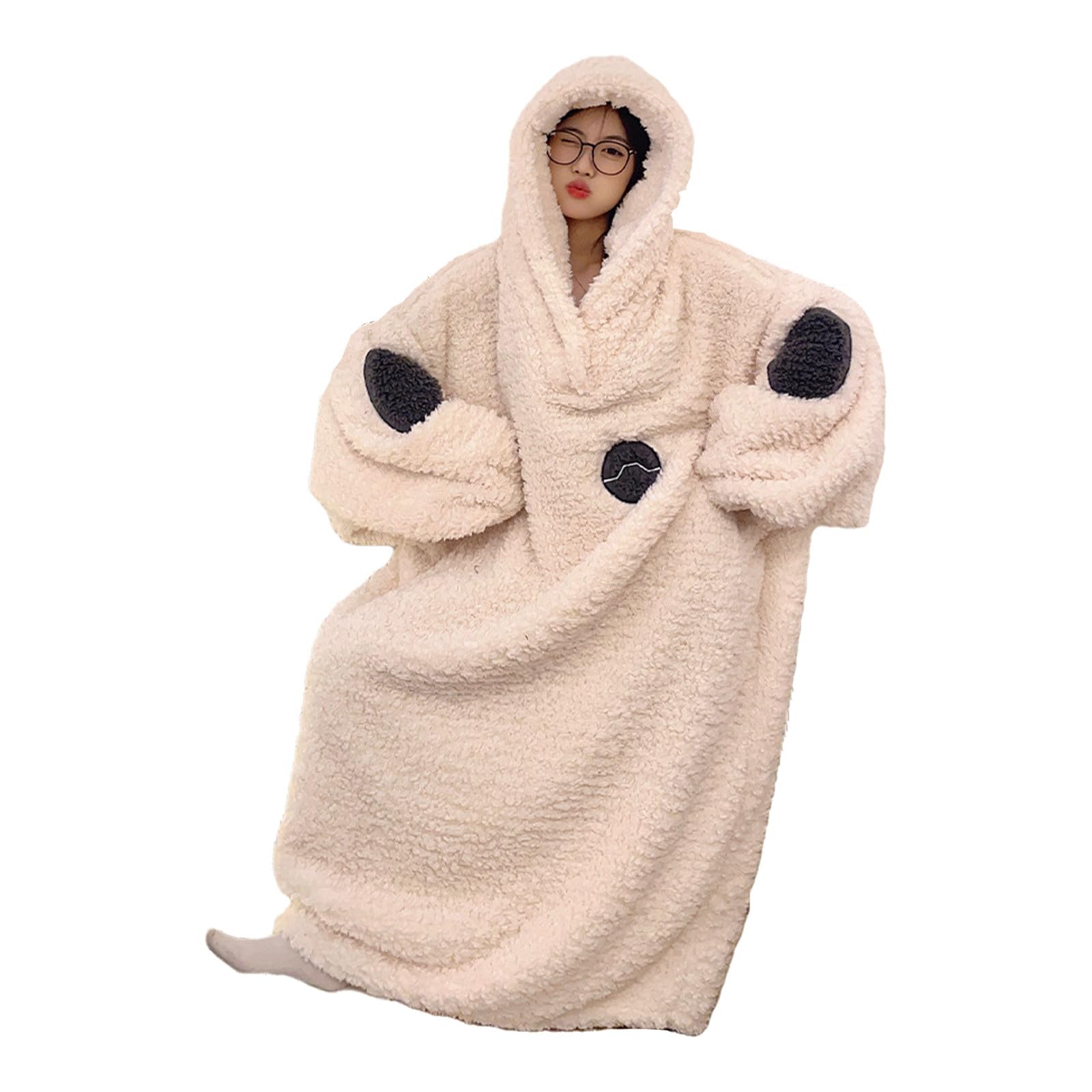 Pyjama en Polaire pour Femme, Couverture Surdimensionnée à Capuche, Grande Polaire Ultra Douce, Chaude Et Confortable, Couverture Géante Portable pour Femmes, Hommes, Adultes, Adolescents