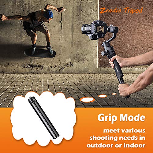 Image of Zeadio Metal Mini Tripod, Desktop Tabletop Stand Tripod with 1 /4 Inch Screw for Smooth 4, Crane Plus, Crane 2, Osmo Mobile, Ronin-S, Vimble 2, Gimbal Handle Grip Stabilizer and All Cameras