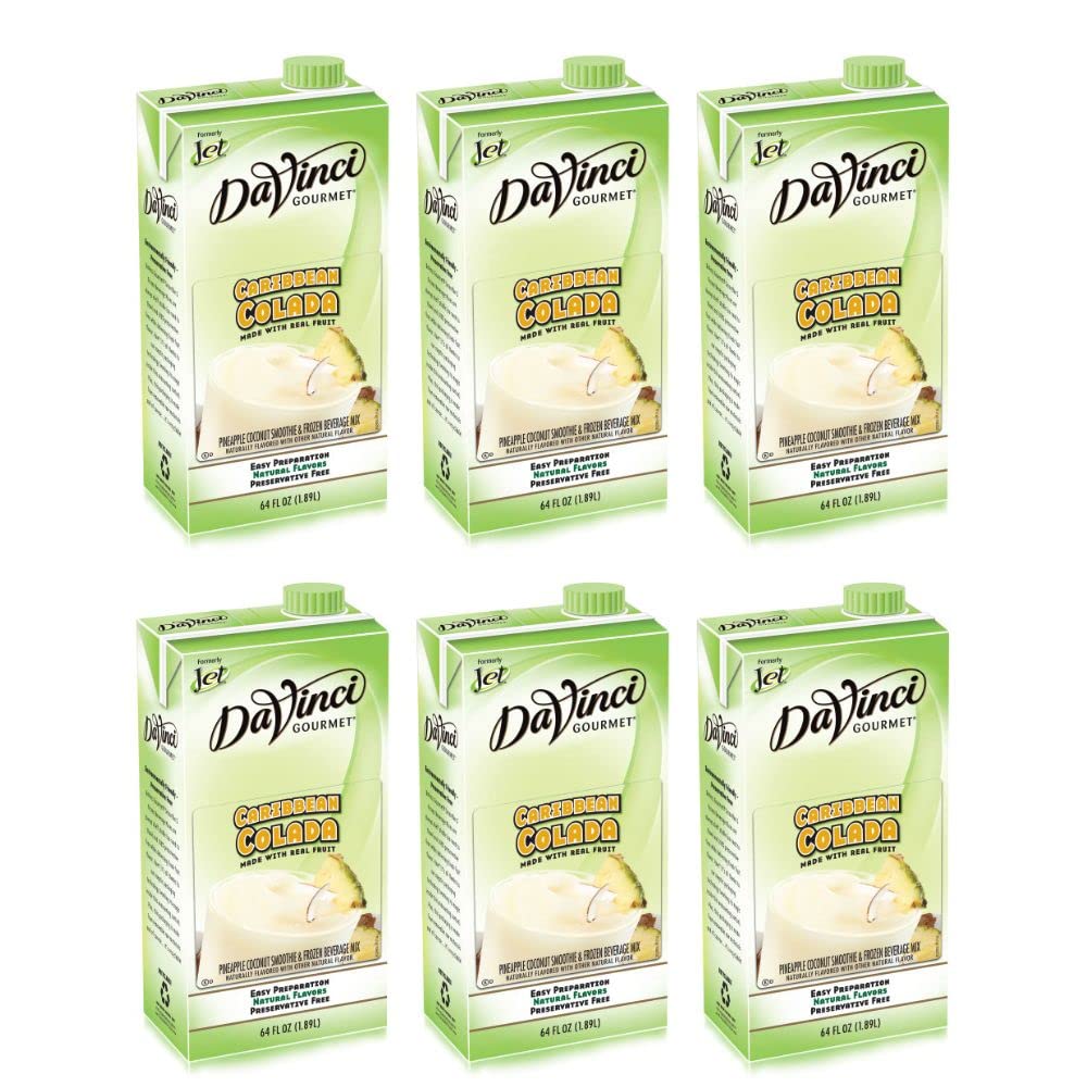 DaVinci Caribbean Colada Smoothie Mix, 64-Ounce Box (Pack of 6)