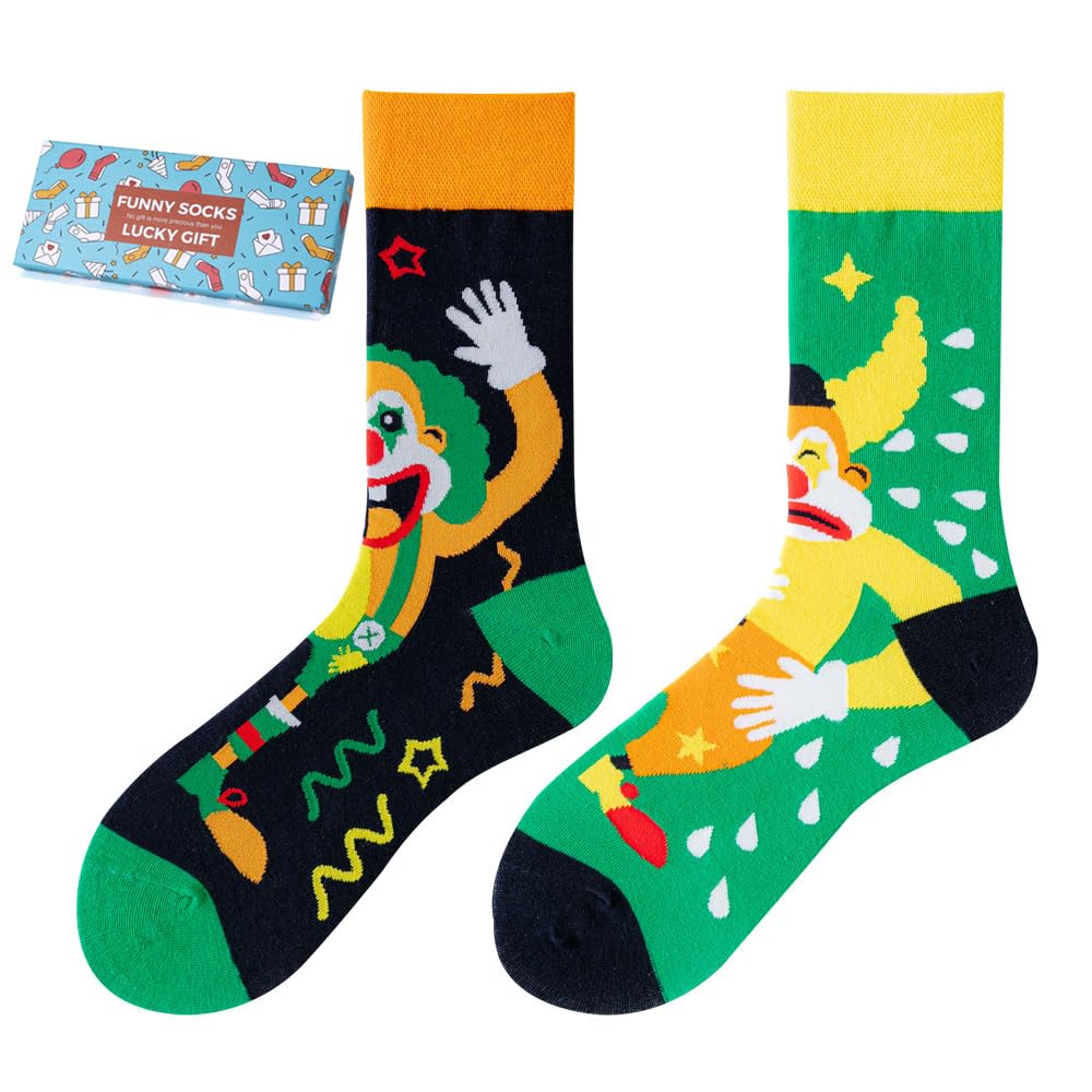 Calcetines Divertidos Unisex para Mujer y Hombre con Diseños Asimétricos en Par - Temas Animales, Comida, Fruta, Deporte y Arte en Algodón - Ideal para Regalos — view 70