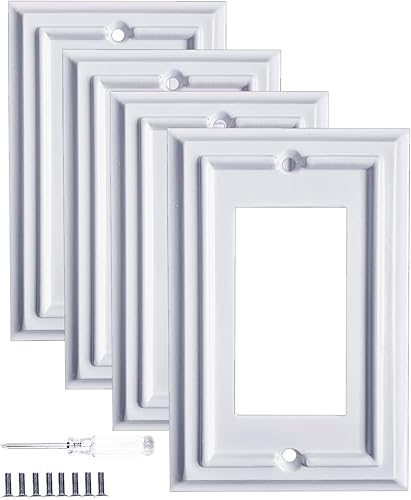 Placas de pared clásicas en blanco y negro, cubiertas de salida dúplex, placas de interruptor de luz de palanca, cubierta de interruptor de luz