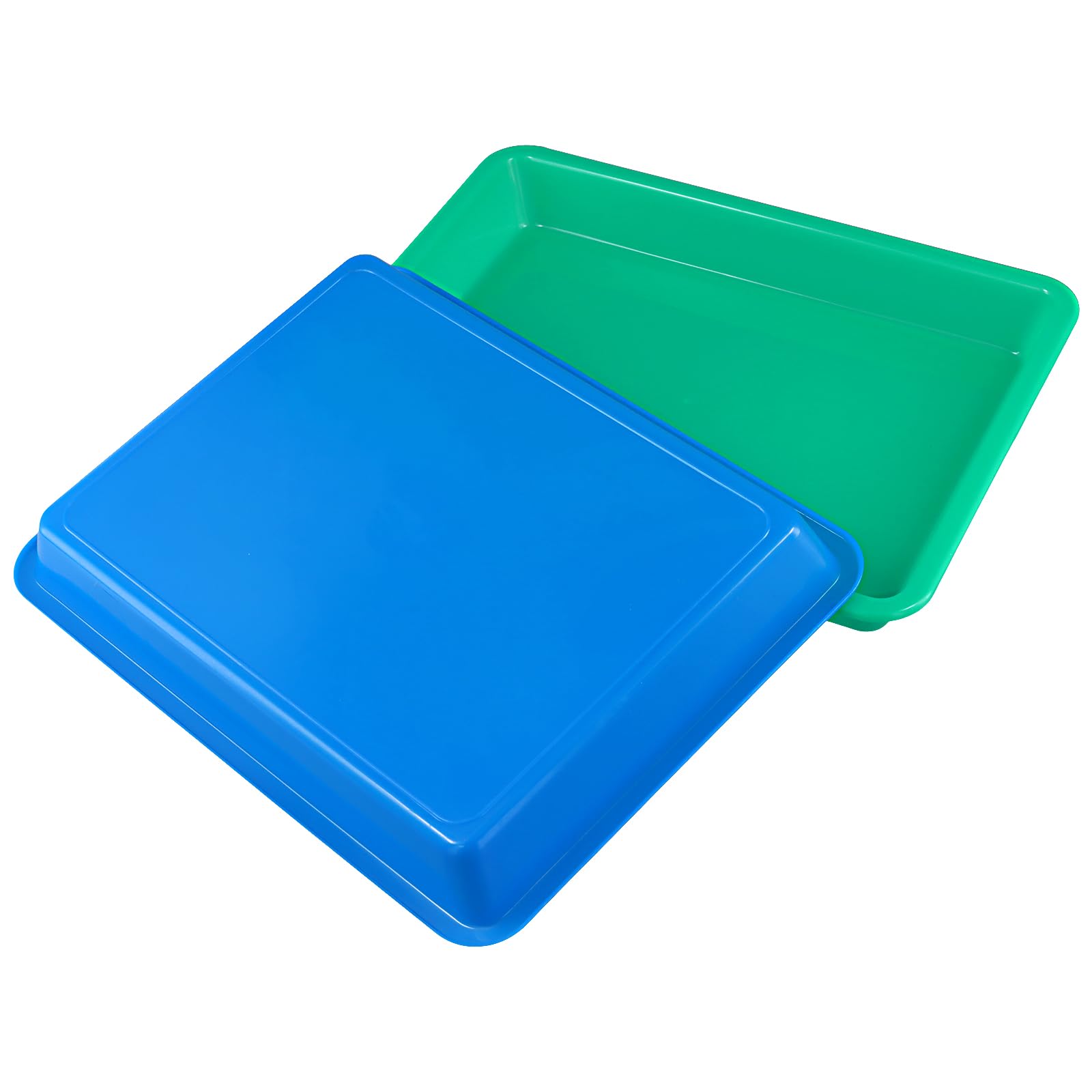 KEILEOHO 20 sztuk tac z tworzywa sztucznego, 28 x 21 x 3 cm, kolorowe miseczki materia?owe, tacka do serwowania, 4 kolory, zestaw misek z tworzywa sztucznego, prostok?tne, wielokolorowe, Ro