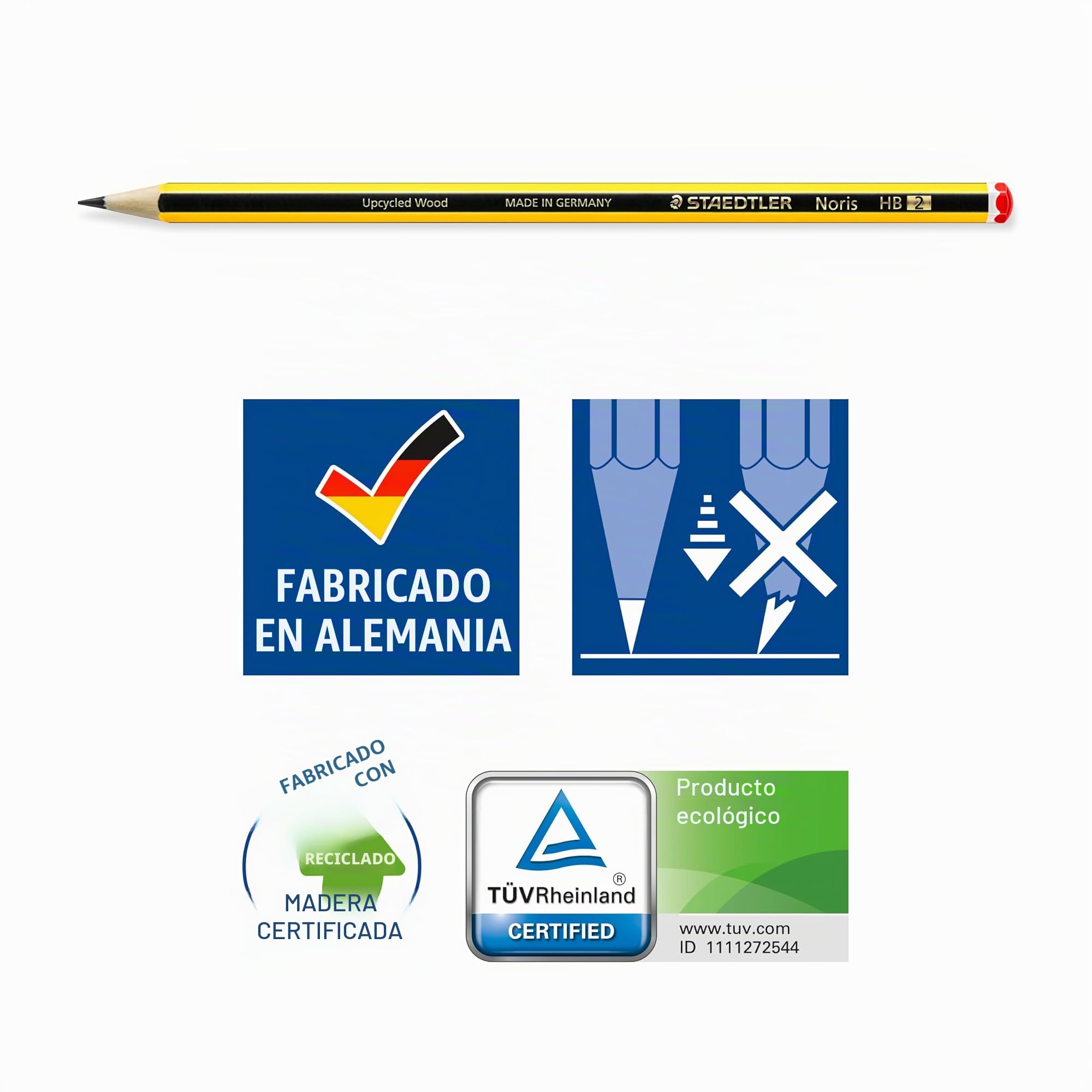 STAEDTLER 120HBCA1 PST - Caja expositora con 100 lápices Noris de graduación HB, Negro