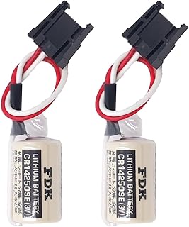 2-Pack CR14250SE 1/2AA 3V 1000mAh Lithium PLC Battery for FDK 1747-BA Backup Power Supply with Black Plug