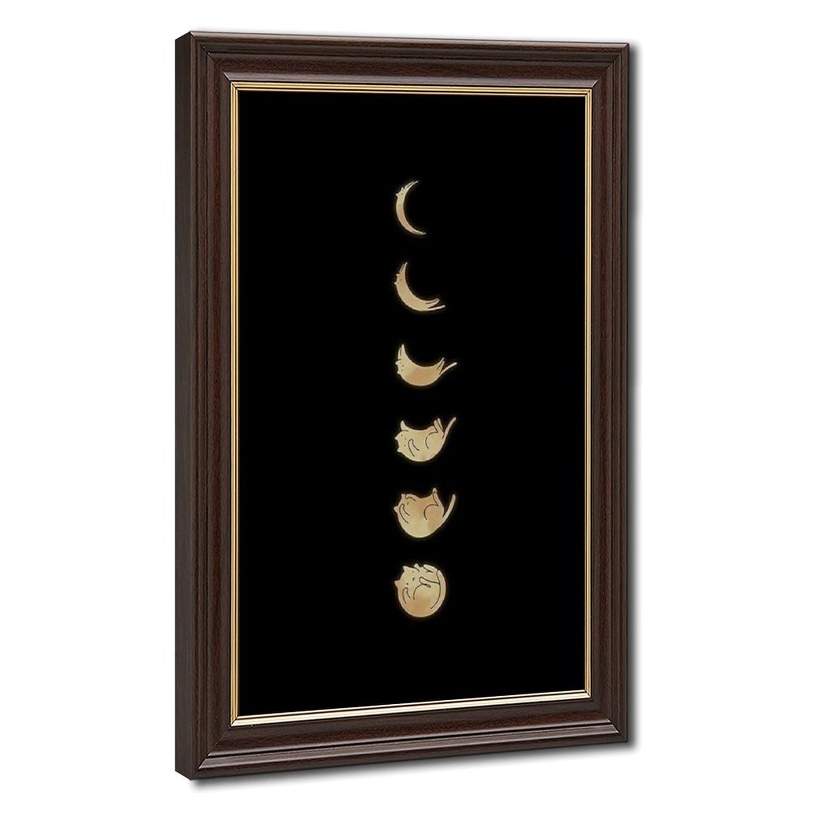 Bareronor Moon-inspired Abstract Cat Canvas Poster Bedroom Decor Landscape Office Room Decor Gift 24" L X 36" W