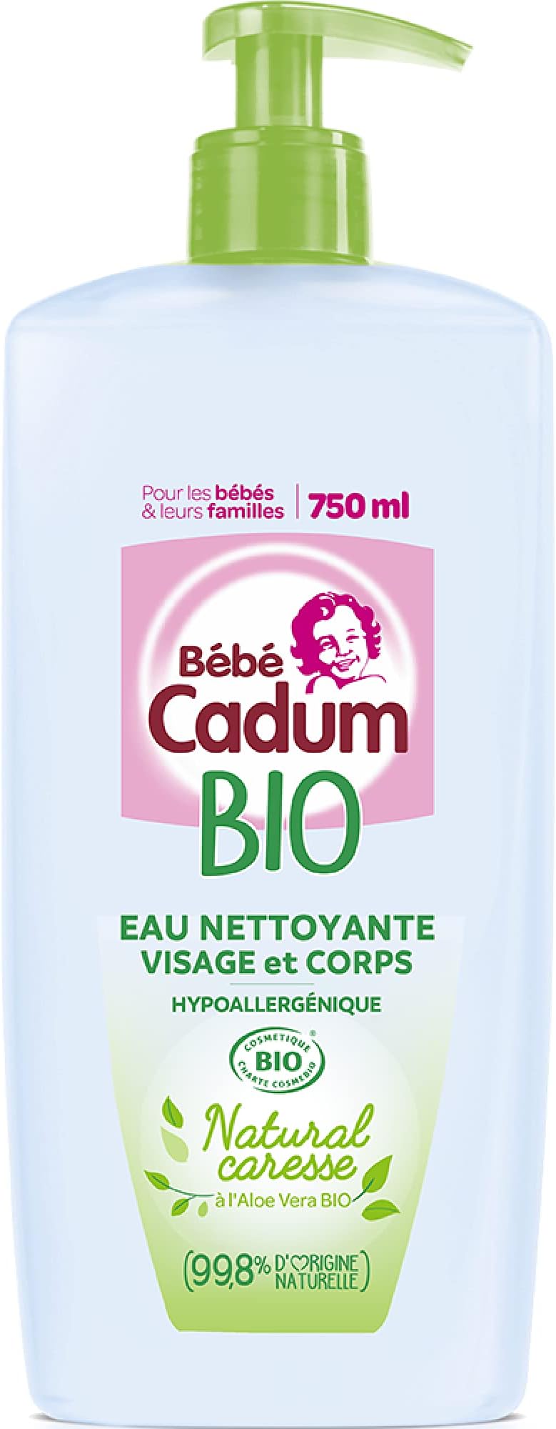 Natural Caresse Hypoallergenic Organic Certified Baby Cleansing Water 750ml