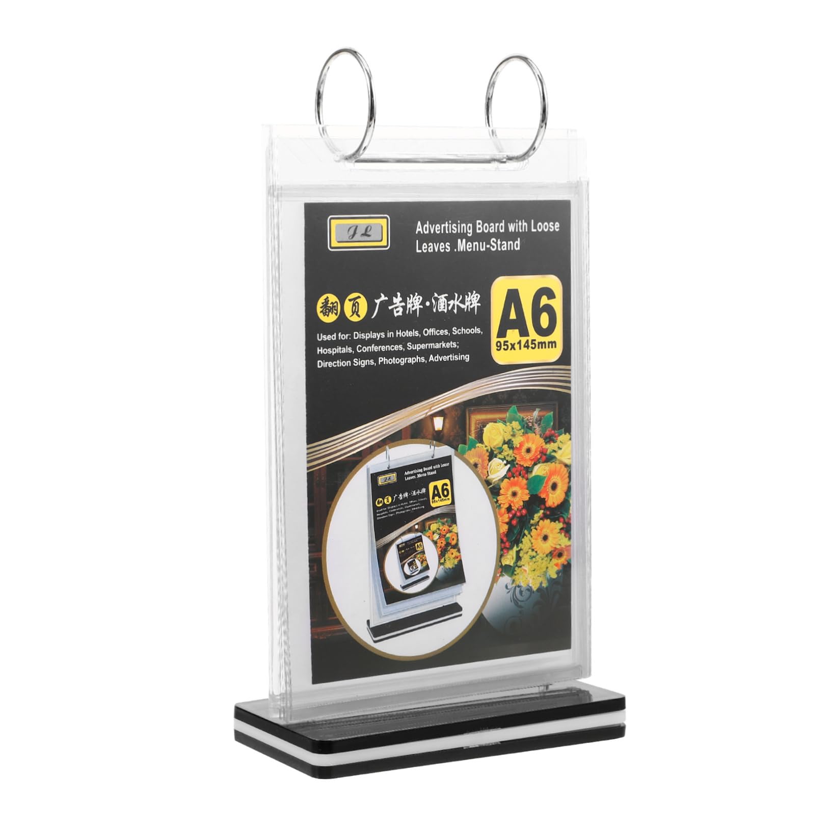 ARTIBETTER 10 Stück Menühalter mit Sockel Klarer Tischständer für Restaurants Werbeanzeigen Broschüren und Veranstaltungen Stabiler Schildhalter für Desktop und Ausstellungen