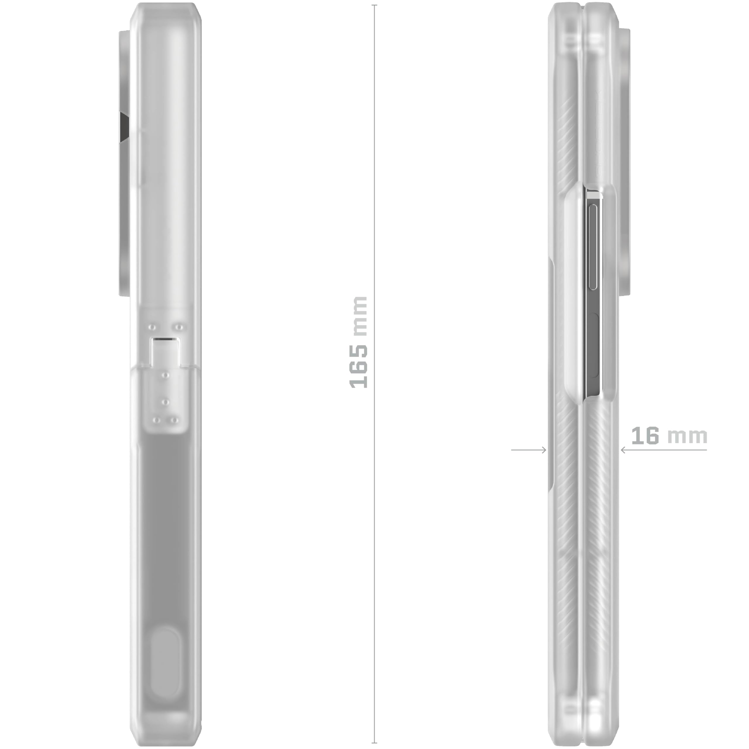 Ghostek Covert - Custodia trasparente per Galaxy Fold 7 con cavalletto integrato, MagSafe e protezione completa della cerniera progettata per Samsung Galaxy Z Fold7 (8") 2025 (trasparente opaco)