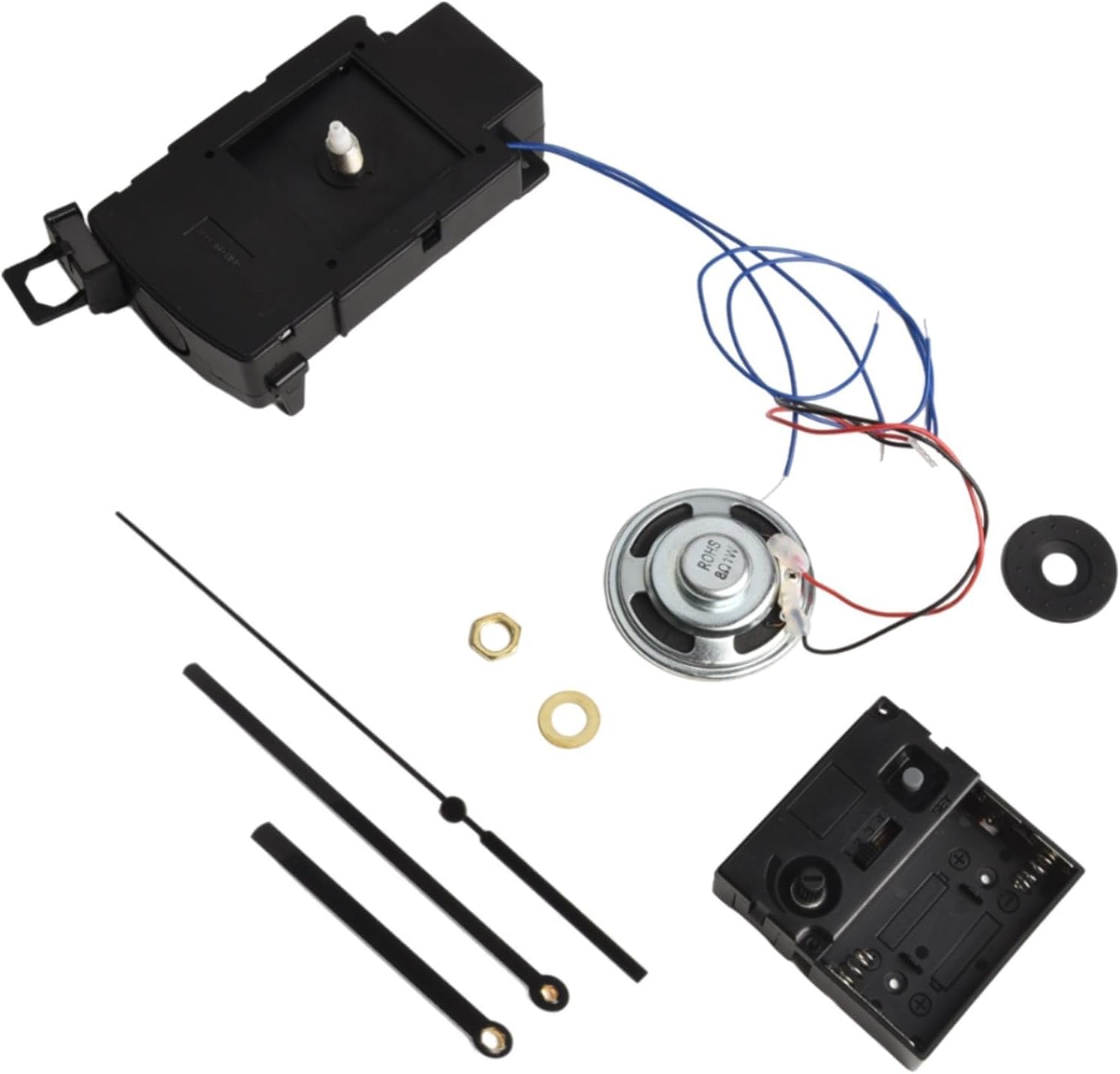 Quartz Clock Movement Mechanism, with Hands Silent Music Box Mechanism Kits Repair Tool Parts Making Long Shaft DIY Accessory for Clock Repair Replacement