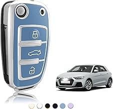 TPU Key Case Cover Suitable for Audi A1 A3 A4 A5 A6 A8 Q2 Q3 Q5 Q7 R8 RS3 RS4 RS6 S3 S4 S6 C5 C6 B6 B7 B8 8P TT TTS Quattro Seat Exeo 3R, Car Key Cover – Flip Key