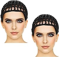 Vista 1 de Etercycle 2 piezas de malla de ganchillo para el cabello, redecilla de ganchillo de punto de rayón suave, gorra de dormir de ganchillo para mujer
