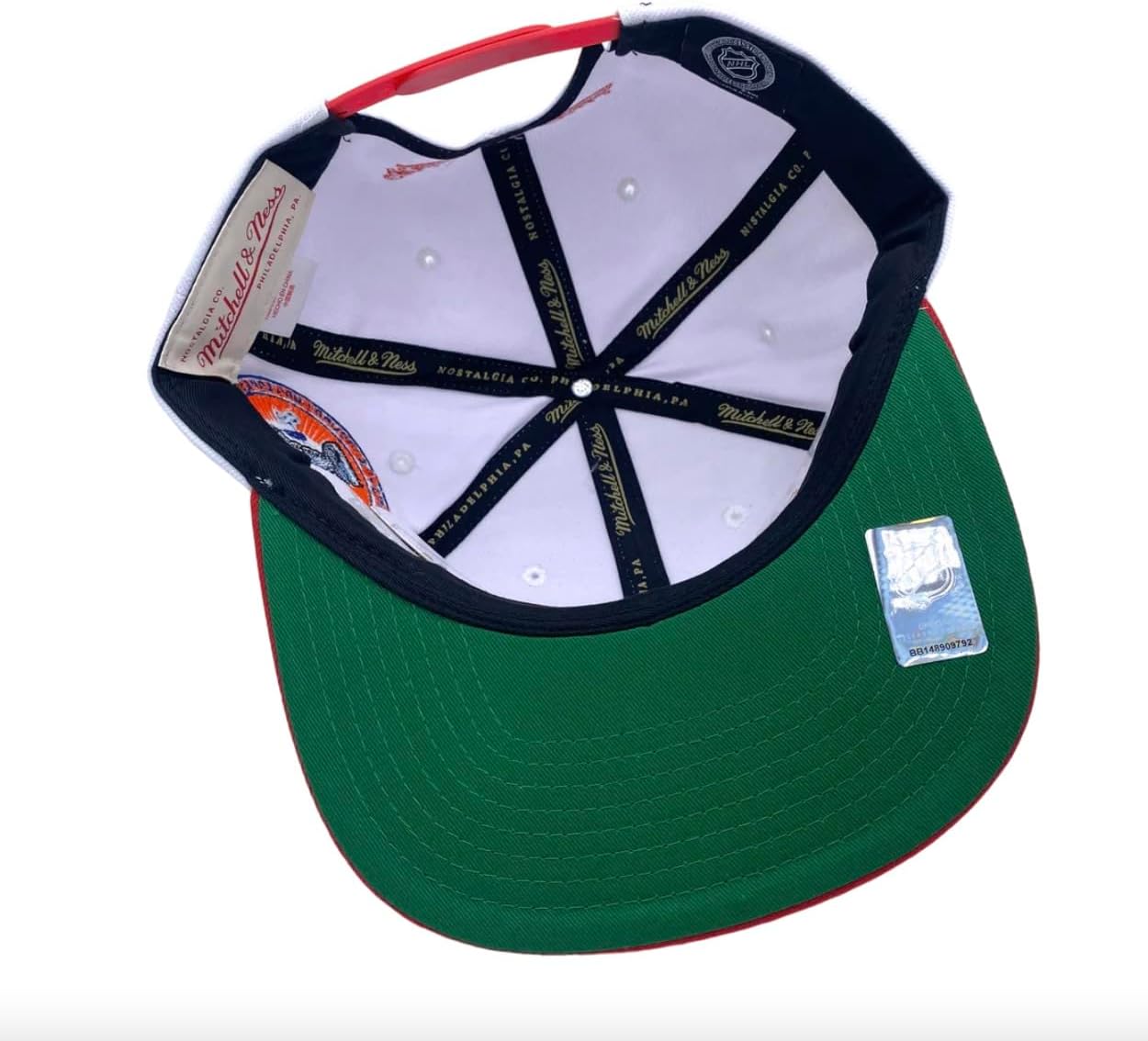 Mitchell & Ness Washington Capitals NHL 2 Tone Side Patch Snapback Hat Cap - Navy/Red - Image 5