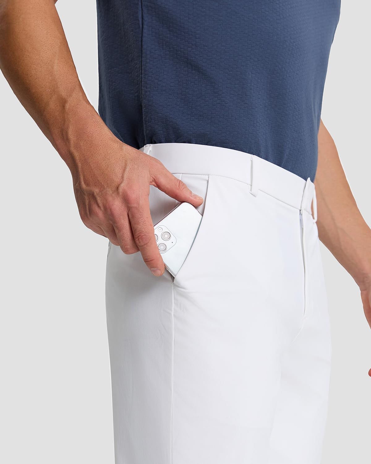 Mens Classic Fit Golf Pants Stretch Dress Pants 30''/32''/34'' Lightweight Casual Suit Pants with Pockets