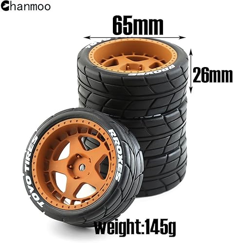 Miniatura 2 de 110 RC On Road Neumáticos hexagonales de 0.472 in, llantas de plástico y neumáticos de goma para 110 Rally Racing Drift Touring CarTamiya XV01 XV02