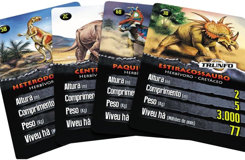 Grow - Super Trunfo Dinossauros 2 Jogo de Cartas, Multicolorido, (Grow 9678)